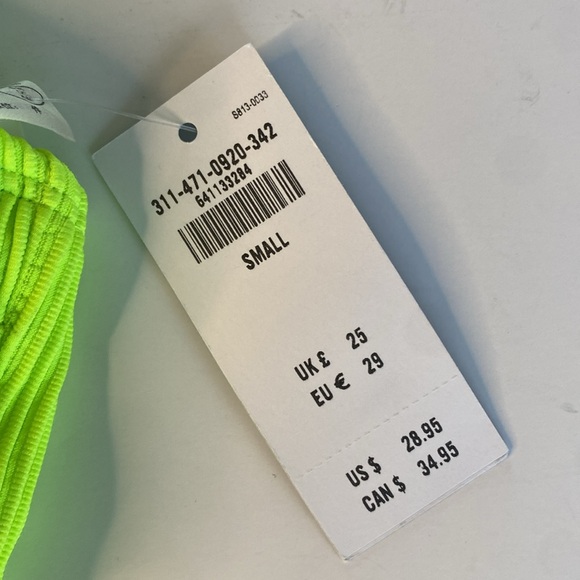 Hollister Ribbed Neon Yellow/Green Bikini Top Size - Small NWT - Picture 6 of 8
